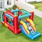 5 in 1 Ice Cream Truck Bounce House with 420D Oxford Fabric and Slide Ball Pit and Basketball Hoop